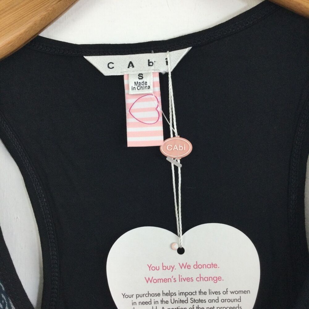 CAbi 559 Heart of Cabi Love Tank Tunic Racerback Tank Top Black/Purple S NWT - Picture 5 of 9